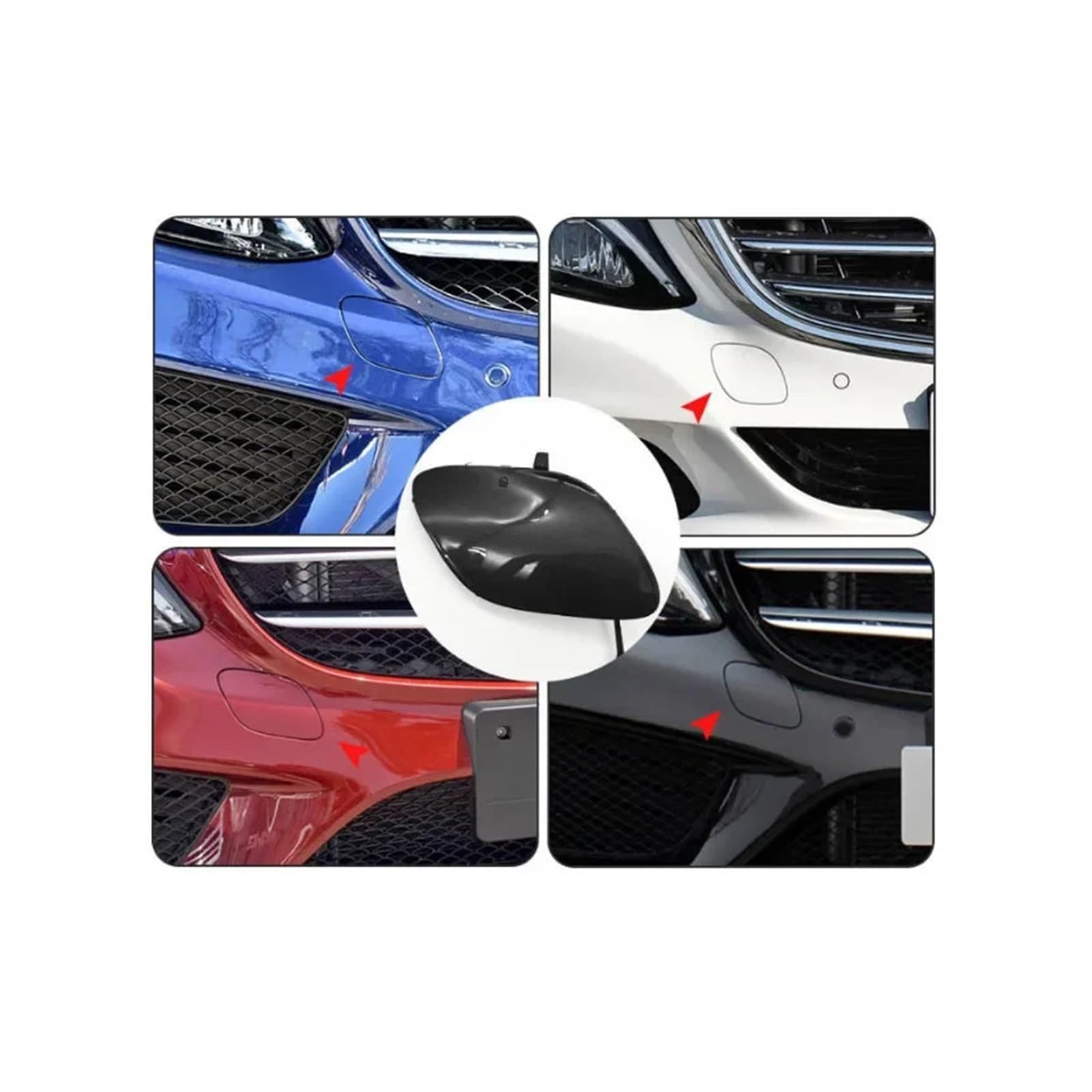 Osłona przedniego zderzaka, osłona haka holowniczego na przedni zderzak 2058850724 15-18, kompatybilna z Mercedes-Benz klasy C W205 | Osłona przyczepy przedniego zderzaka 2058850724(Non sport blue)