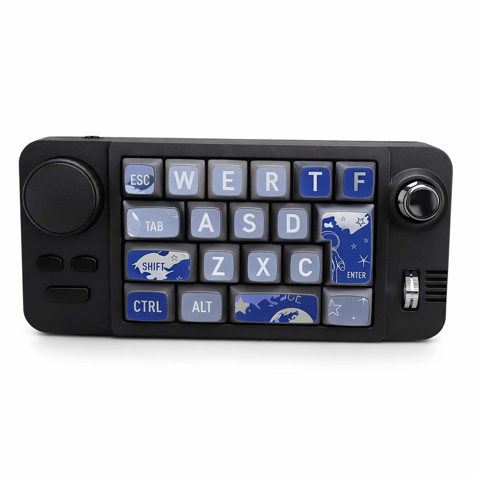 Programmierbares Macropad mit 19 Tasten, Kabelloses Tri-Mode-Bluetooth-USB-C-Mechanisches Tastenfeld, Einhand-Gaming-Tastatur mit -Joystick, Hot-Swap-fähiges RGB-Nummernpad