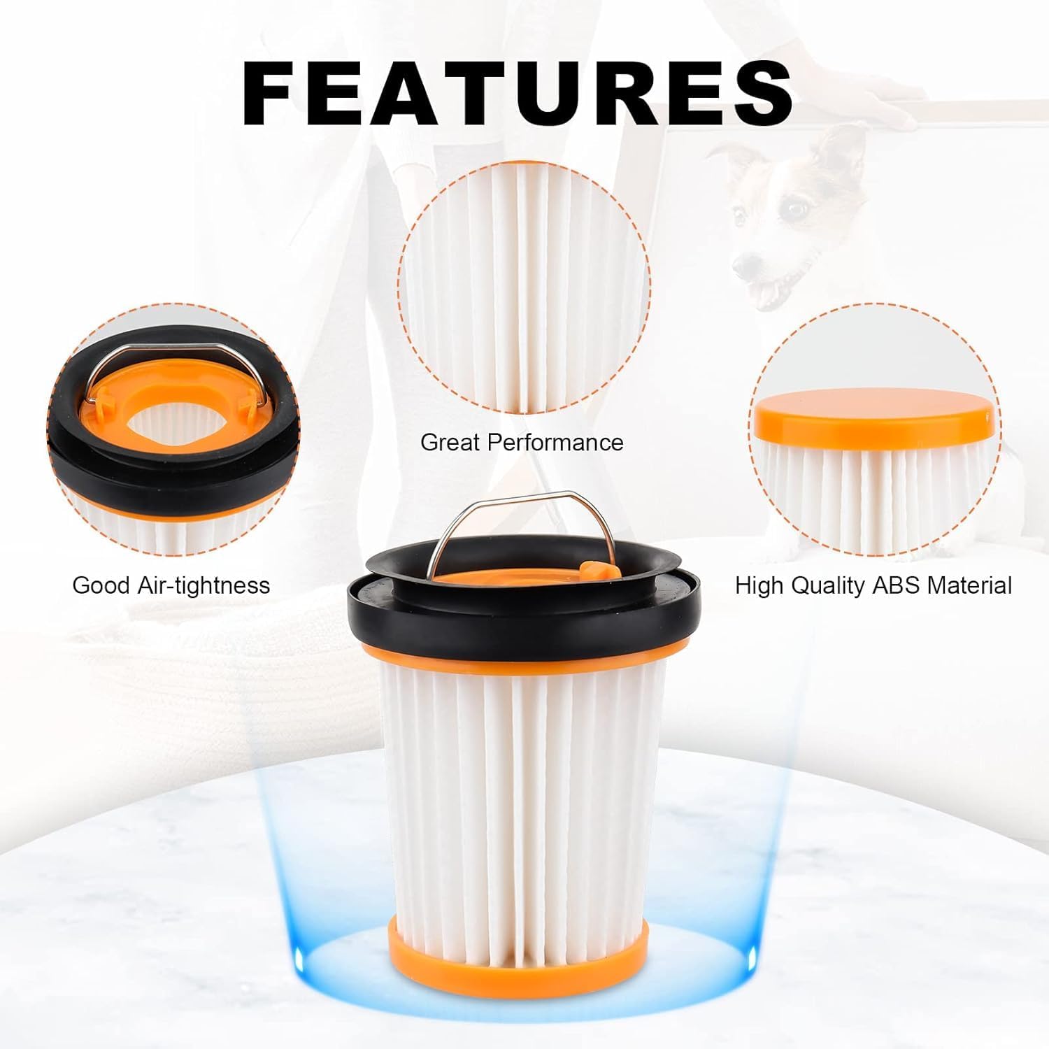 Replacement Vacuum Filter Compatible with Shark Wandvac ION W1 S87 Cordless Handheld Stick Vacuum WV201, WV200, WV205, WV220 - Replace Part XHFWV200-8 Pack image 3