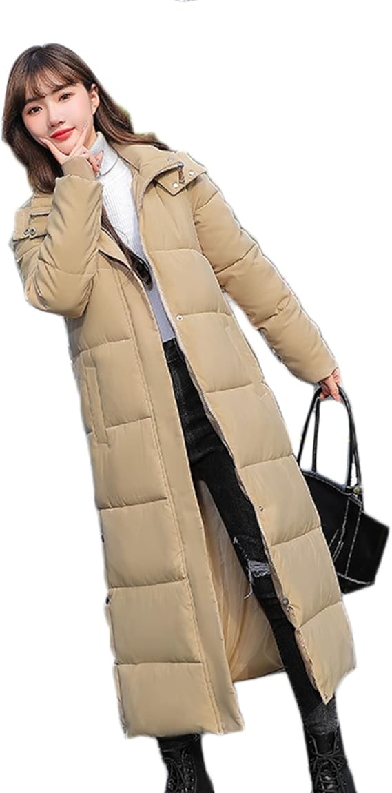 Amazon マキシ丈 ダウンジャケット スーパーロング 中綿コート レディース ロングジャケット 無地 秋冬 女性 フード付き ミニマリスト シンプル 厚め ライト ウォーム 保温性 防風 防寒 韓国風 スタイリッシュ 人気 オーバーサイズ 体型カバー 着痩せ M 3xl コート