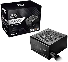 Fonte de Alimentação ASRock Pro 650W, 80 Plus, Bronze, Preto - PRO-650B