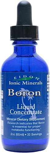 Eidon Ionic Minerals Suplemento de boro líquido  Suplementos de boro iónico, mineral de boro, sin azúcares añadidos, suplementos minerales, vegano,