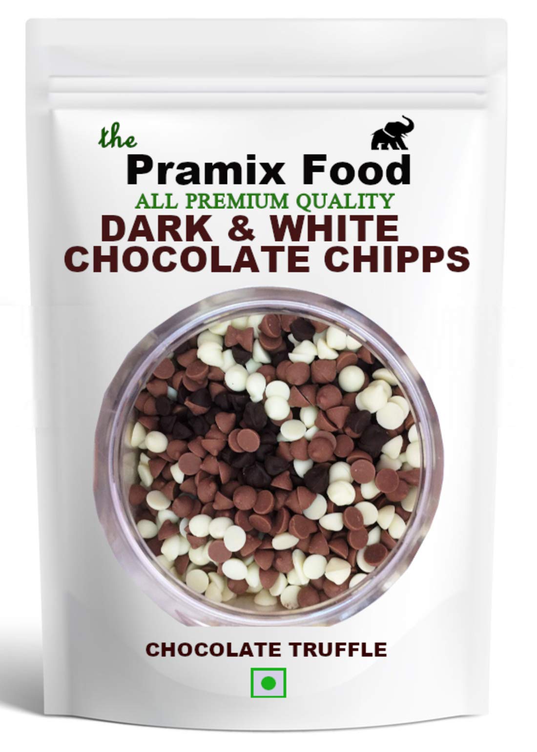 Pramix Premium Dark & White Blend of Chocolate Chips, Chocochips (500 gm)