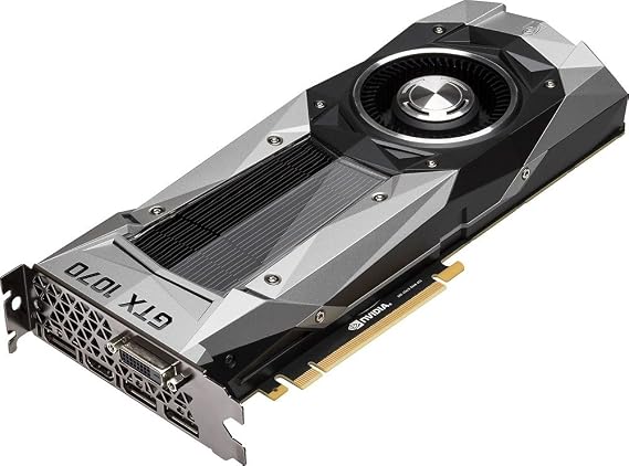 NVIDIA Newest Founders Edition GeForce GTX 1070 8GB GDDR5X DVI/HDMI/3DisplayPort PCI Express 3.0 Graphics Card (GTX1070-8G), VR Ready, 900-1G411-2520-001