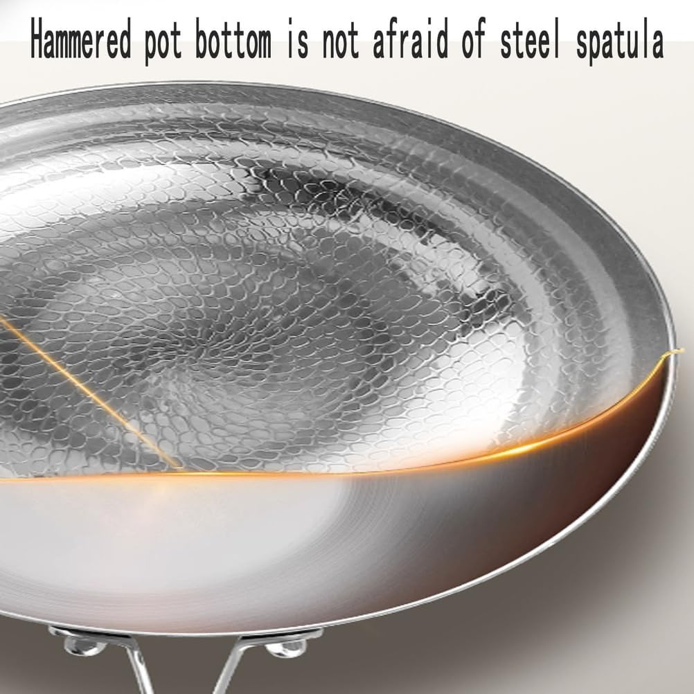 Titanium Hammered Soup Pot, Nonstick Soup Pot, Large Cooking Pot with Lid, Heavy Duty Induction Cooking Pot, Sturdy & Double Handle, Dishwasher Safe,with Steamer,9.44 in
