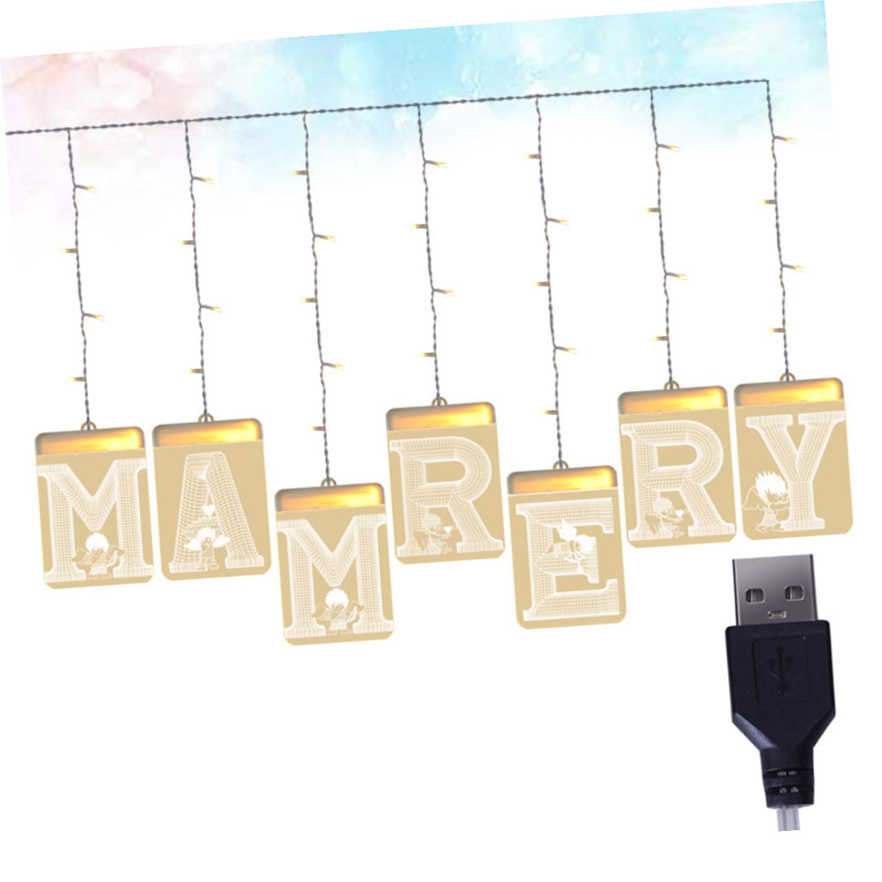 Veemoon LED Lichterkette Marry Me USB Betrieben Flammenlose Warme LED Dekoration Langlebige Tisch und Partybeleuchtung für Heiratsantrag und Hochzeit