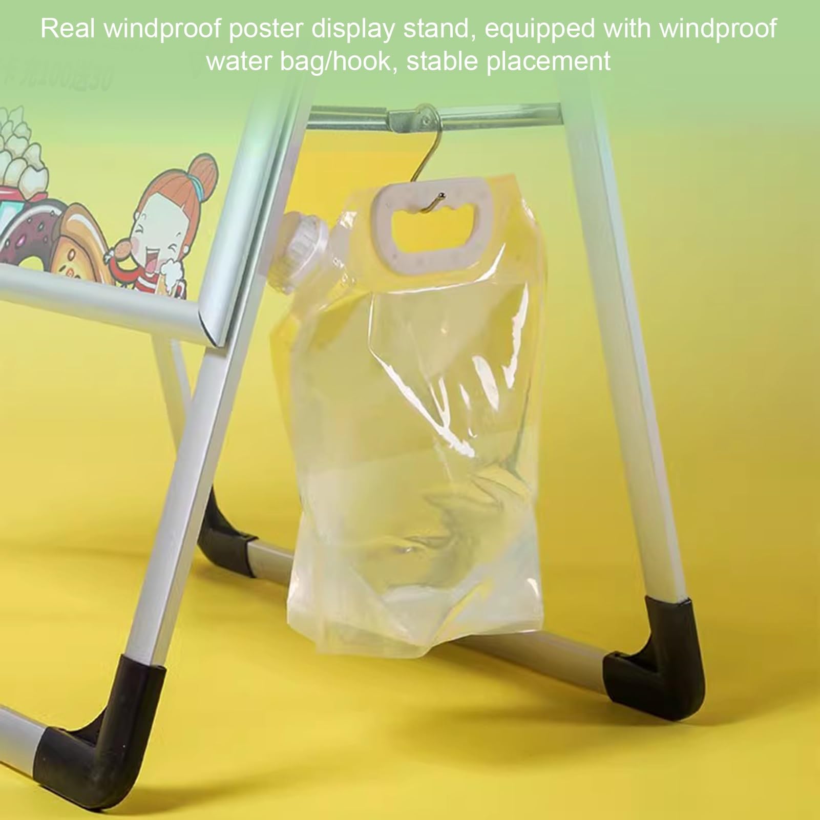 Soporte para carteles, soporte de póster de una o dos caras con bolsa de agua, tablero de carteles de publicidad callejera, restaurante, cafetería, puerta, cartelera, pavimento