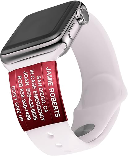 Divoti Etiqueta de identificación de alerta para App Watches All Series - PVD REDICON con texto