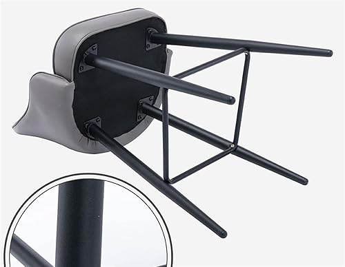 Miniatura 4 de Juego de 2 taburetes de bar de isla de cocina de piel sintética de 30 pulgadas de altura con respaldo, sillas de bar de altura de mostrador con