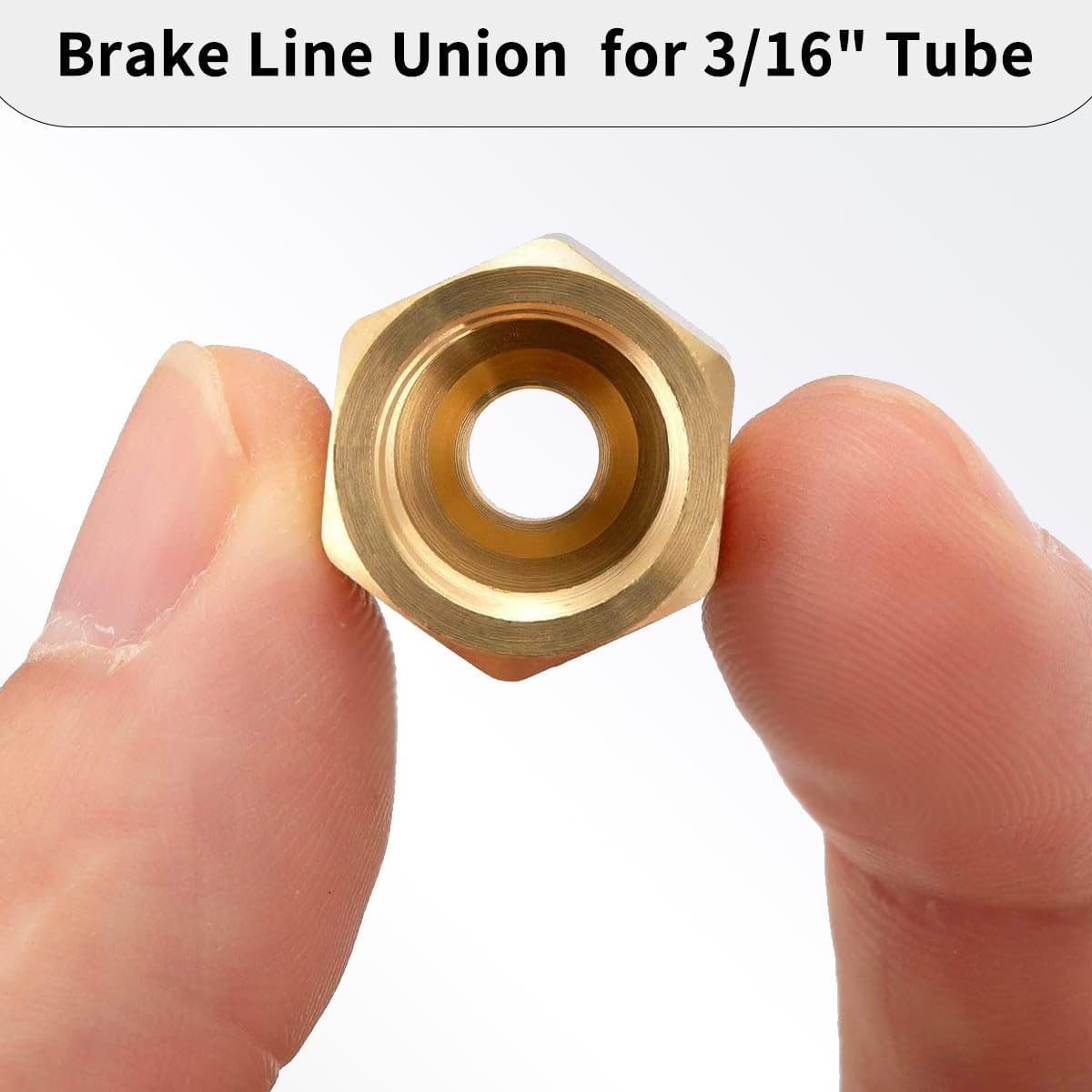MuHize Brake Line Fittings Kit 15PC for 3/16" Tube - 3/8-24 Inverted Flare Unions & Braking Nuts, Rustproof for Car Truck SUV Brake System Repair (5 Unions + 10 Nuts)