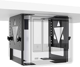 WORLDLIFT CPU Stand for Mini PC/NAS Under Desk PC Holder Adjustable Height and Width Hanging Mini Tower PC Rack Small PC Storage Box | 耐荷重10kg