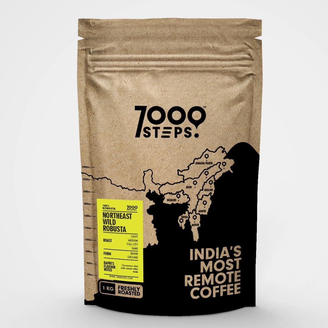 7000 Steps 100% Robusta Coffee Beans | Freshly Roasted | Northeast India Robusta Coffee | Medium Roast | Whole Beans for V60, French Press, Espresso, Cold Brew | 250g-picture-31