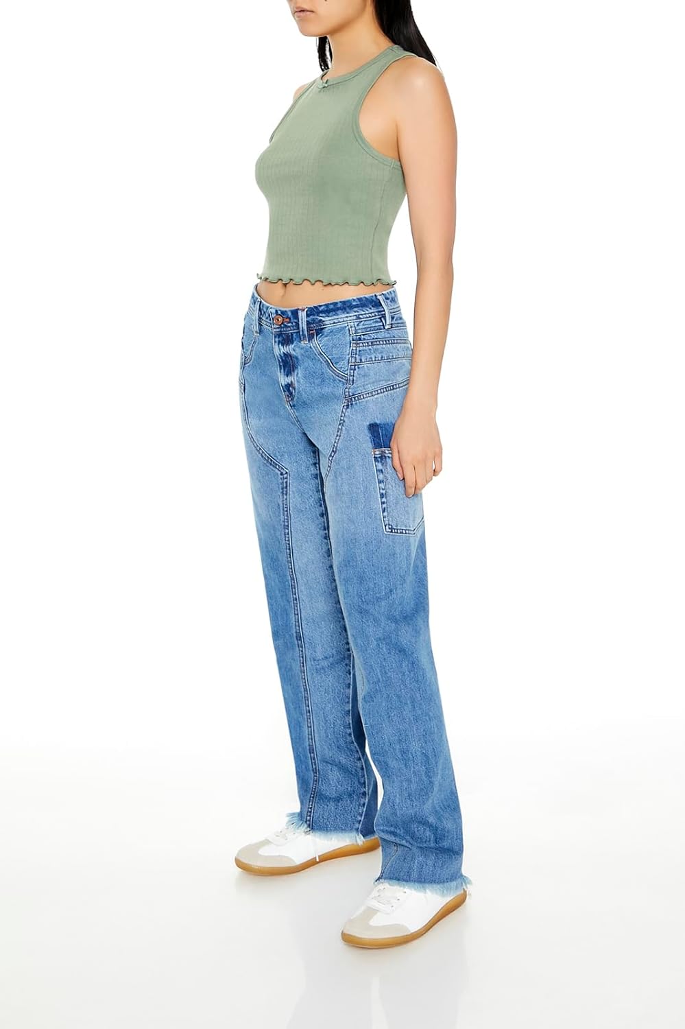 Forever 21 Womens Low-Rise Straight Cargo Jeans - Image 3