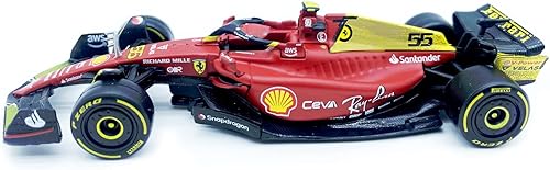 Miniatura 3 de Bburago 143 2022 F1-75 #55 75th Anniversary Carlos Sainz 143 Fórmula Uno de carreras de aleación de coche de carreras modelo de vehículos (biao 75th
