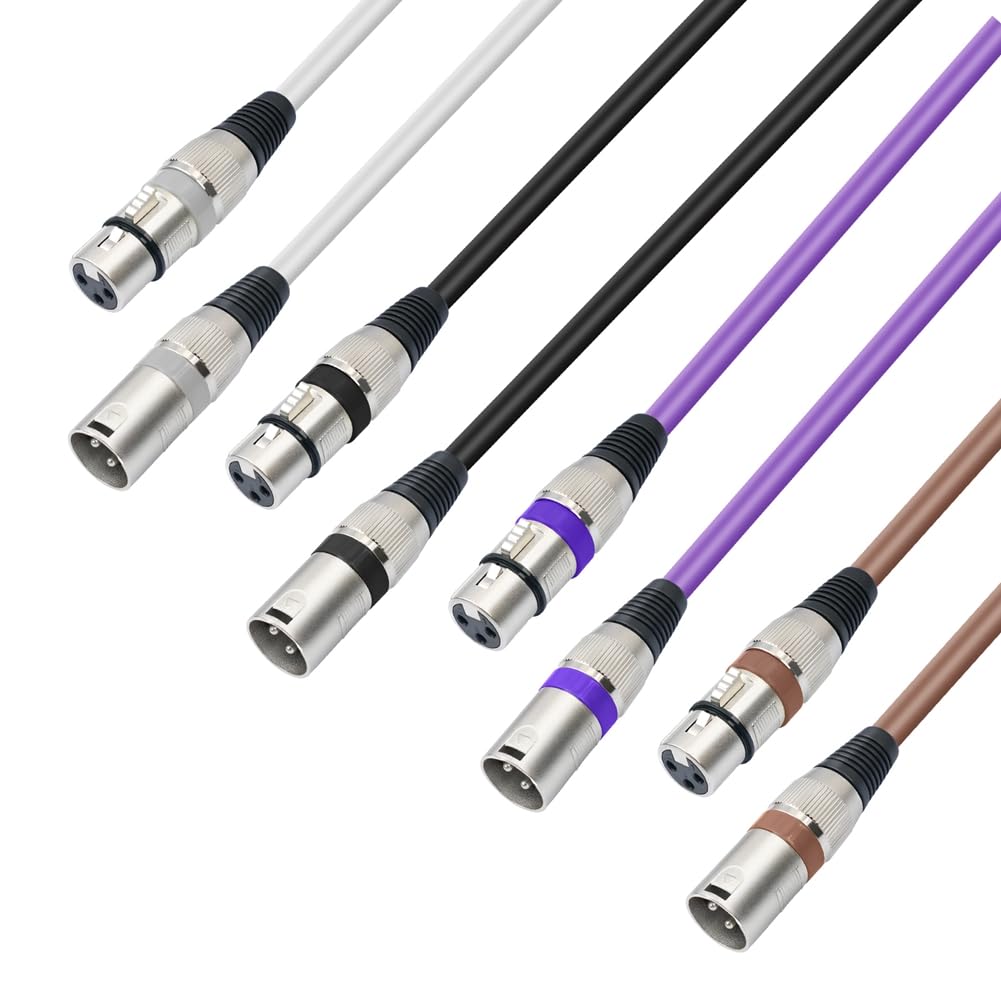 Paquete de 10 Cables de Micrófono XLR Macho A Hembra XLR de 3 Pies y 3, Cable XLR Balanceado para Mezclador de Micrófono, Estudio de Grabación