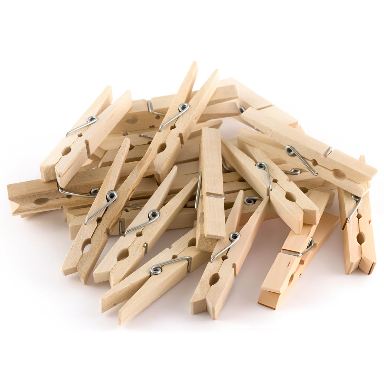 Pegs It Wooden 24 Clothes Pegs For Washing Line | Laundry Pegs With Metal Coil Spring For Small Laundry Items | Pegs For Washing Line, Diy Projects & Woodcrafts | Uk Traditional Laundry Pegs