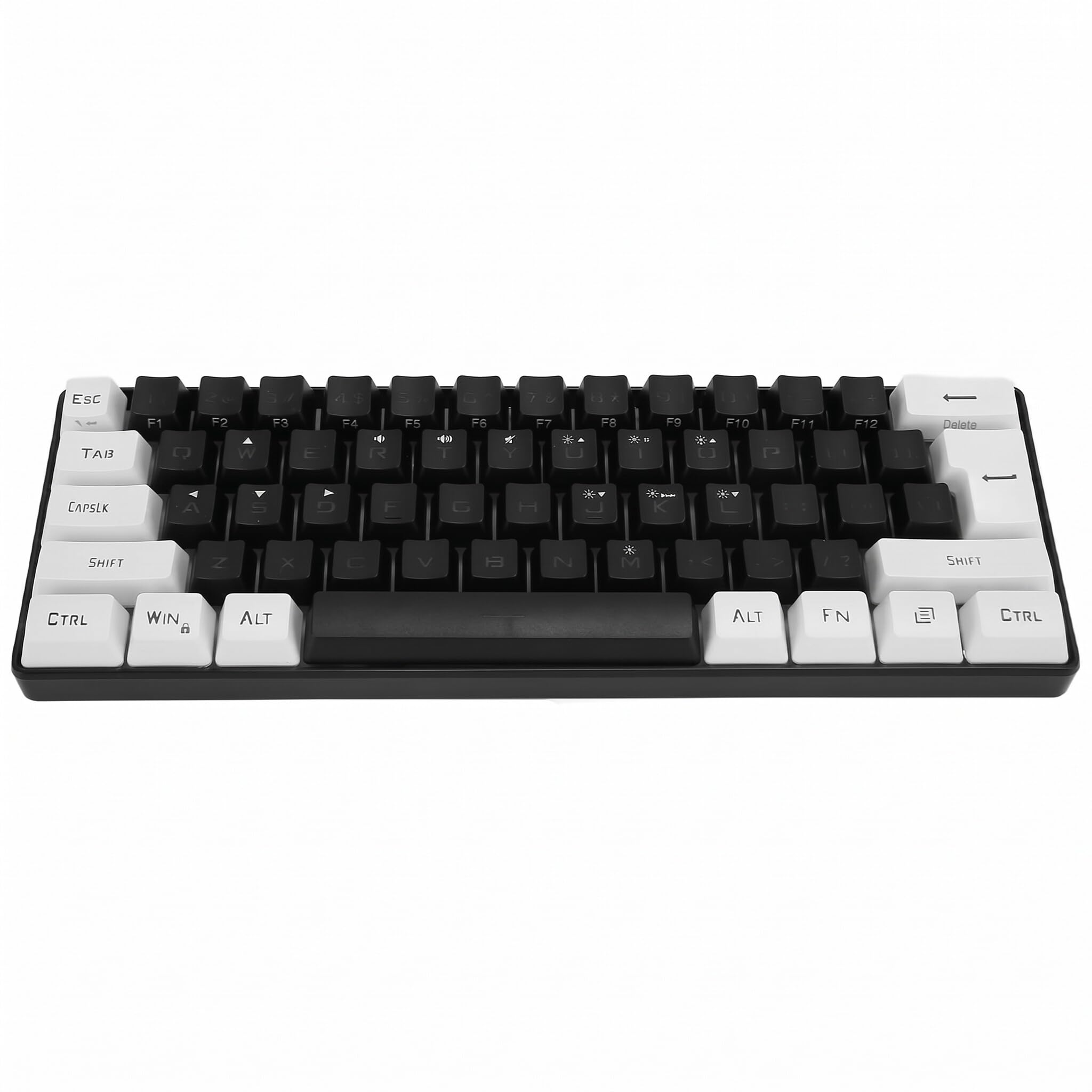 Bewinner 60% Mini Teclado RGB, 61 Teclas con Retroiluminación LED, Sensación Mecánica Ergonómica, Teclado para Juegos por Cable para Juegos de Oficina y Negocios (Negro)