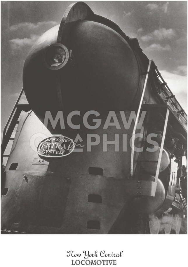 McGaw Graphics New York Central Locomotive by Vintage Photography, Art Print Poster - Paper Size 32" x 24" Image Size 25" x 20"(N297)
