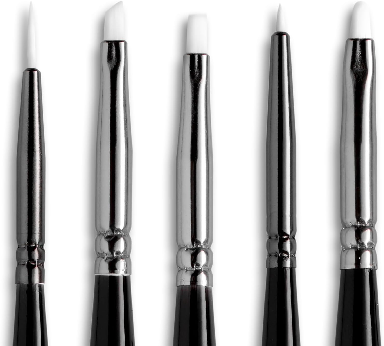 Angelus Micro Detail Paint Brush Set of 5 Synthetic Fibers, Ideal for Acrylic, Leather, Model Paints - for Sneaker Art, Miniature Painting, Scale Models, Fine Lettering
