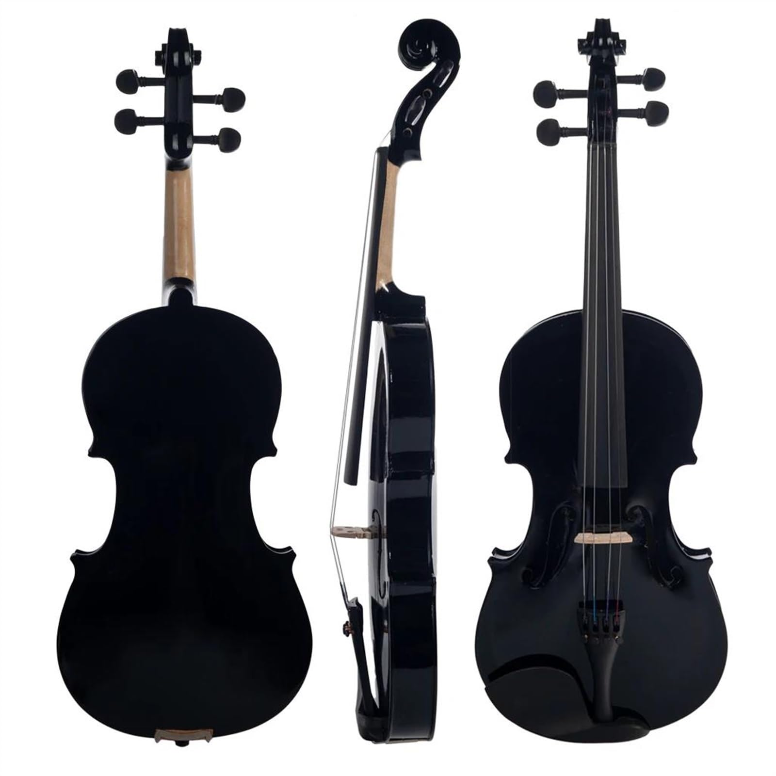 Violine 1/4 Größe Schwarzer Ahorn Holz Akustische Violine Geigengurte Brasilholz Bogen Violine Set