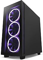 Vista 57 de NZXT H7 Flow RGB - Carcasa compacta ATX para juegos de PC de media torre - Panel frontal perforado de alto flujo de aire - Panel lateral de vidrio