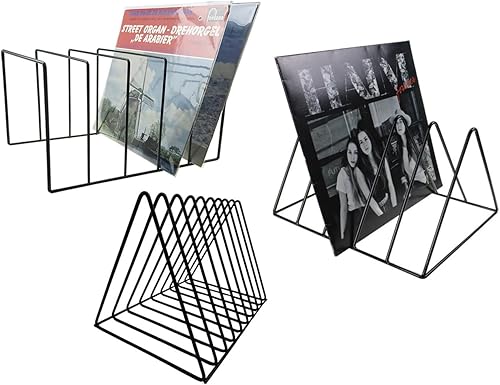 Miniatura 5 de Soporte para almacenamiento de discos de vinilo, estante de alambre prémium para discos de álbumes Lp (paquete de 2)