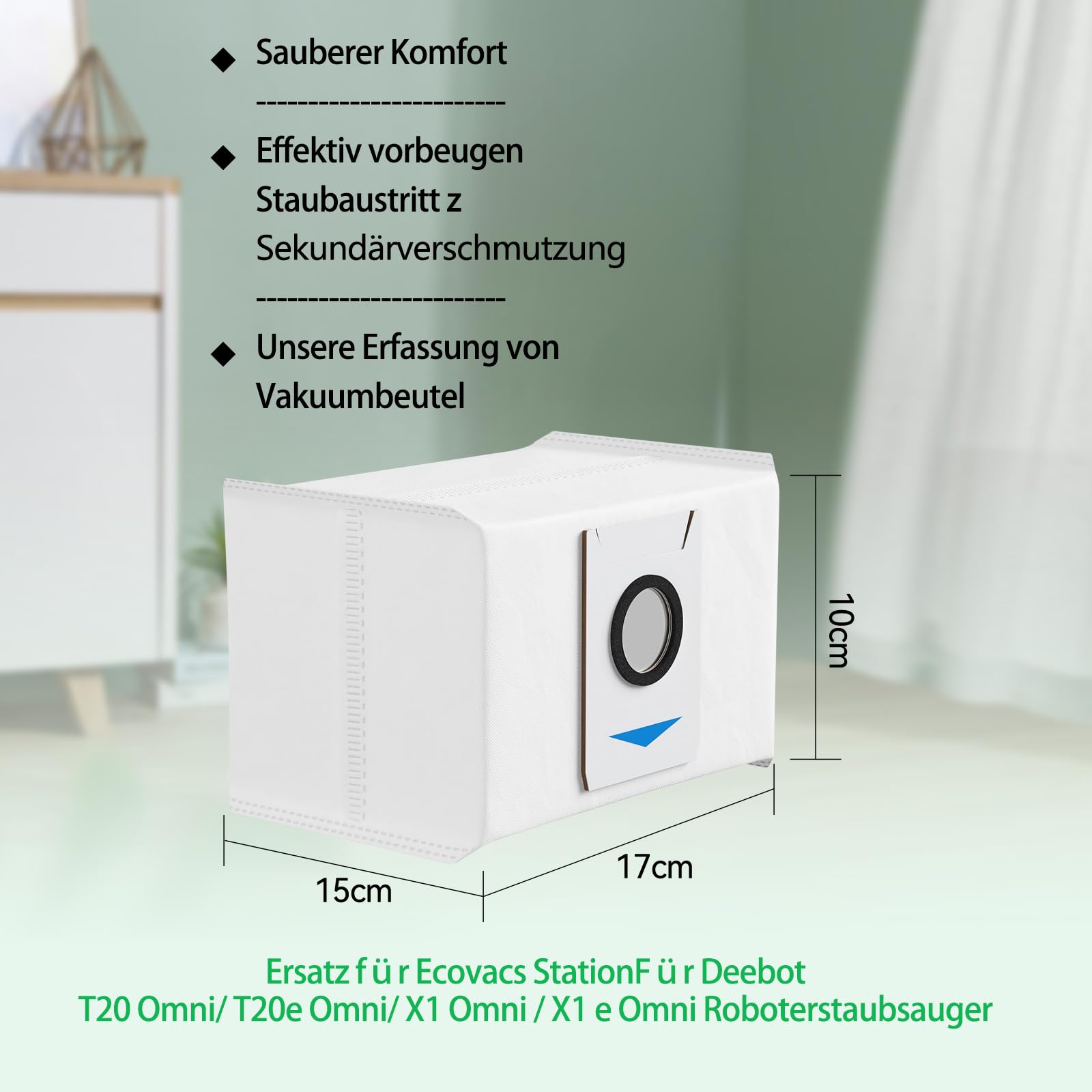12 Sacchetti Ricambio Per Ecovacs Deebot X1/T20 - Filtri Per Stazione Di Aspirazione, 3.2L