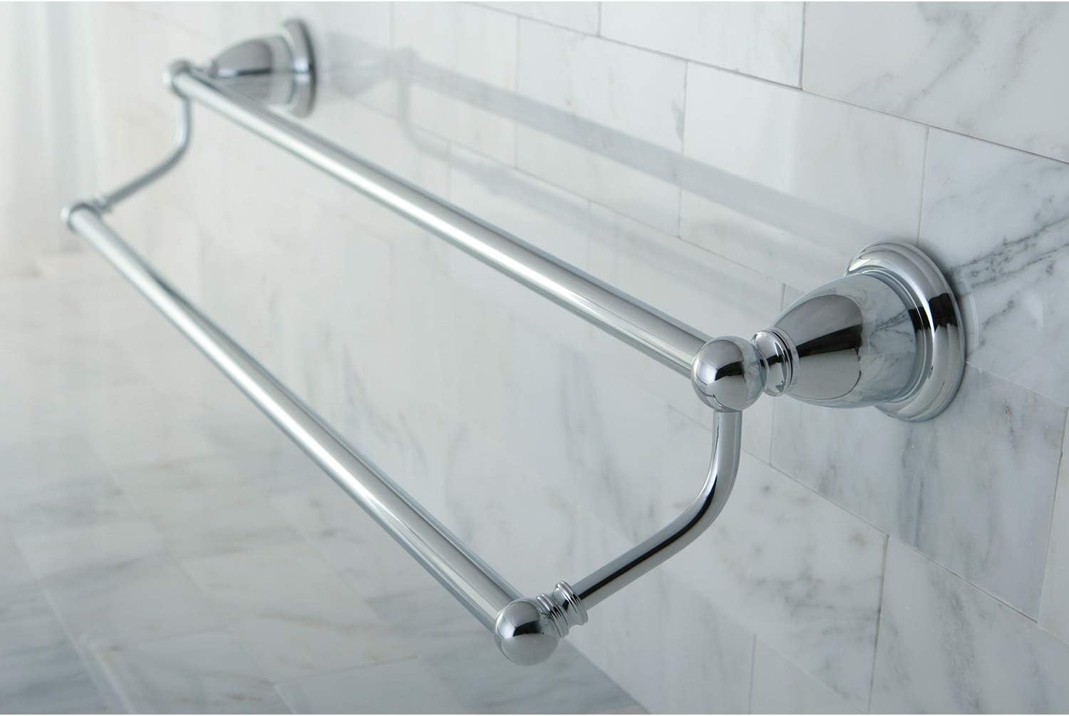 Weekly Top Sale Kingston Brass BA1753C Heritage Double Towel Bar, 24-Inch, Polished Chrome