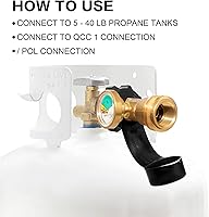 Vista 4 de DOZYANT Propane Tank Gauge Level Indicator Leak Detector Gas Pressure Meter Universal for RV Camper, Cylinder, BBQ Gas Grill, Heater and More