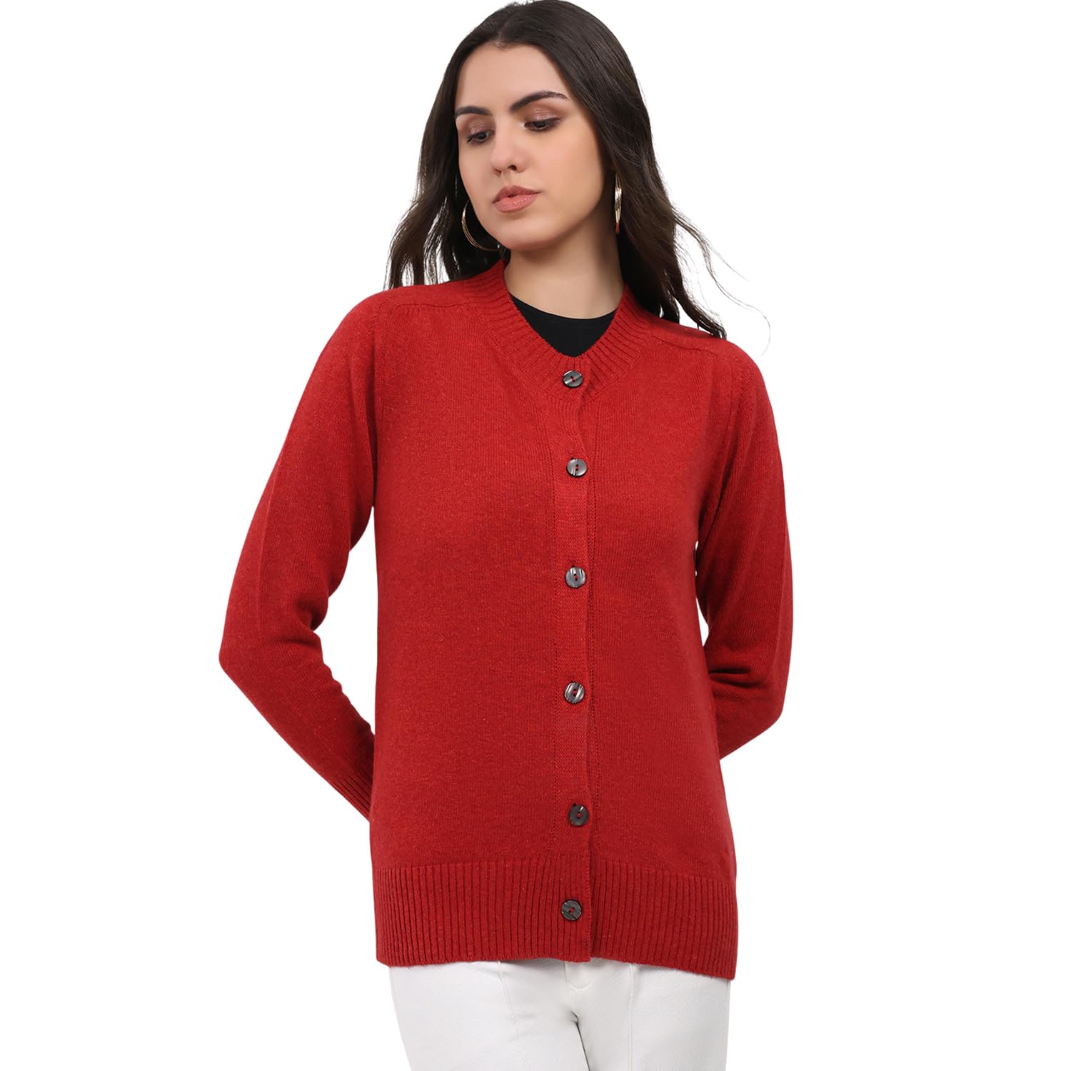 monte carlo Women Regular Fit Solid Pattern Round Neck Button Closure Full Sleeve Winter Cardigan|Cozy and Stylish Knitted Design | Sweater for Ladies | Cardigans Sweater for Women's (Pack of 1)-picture-18