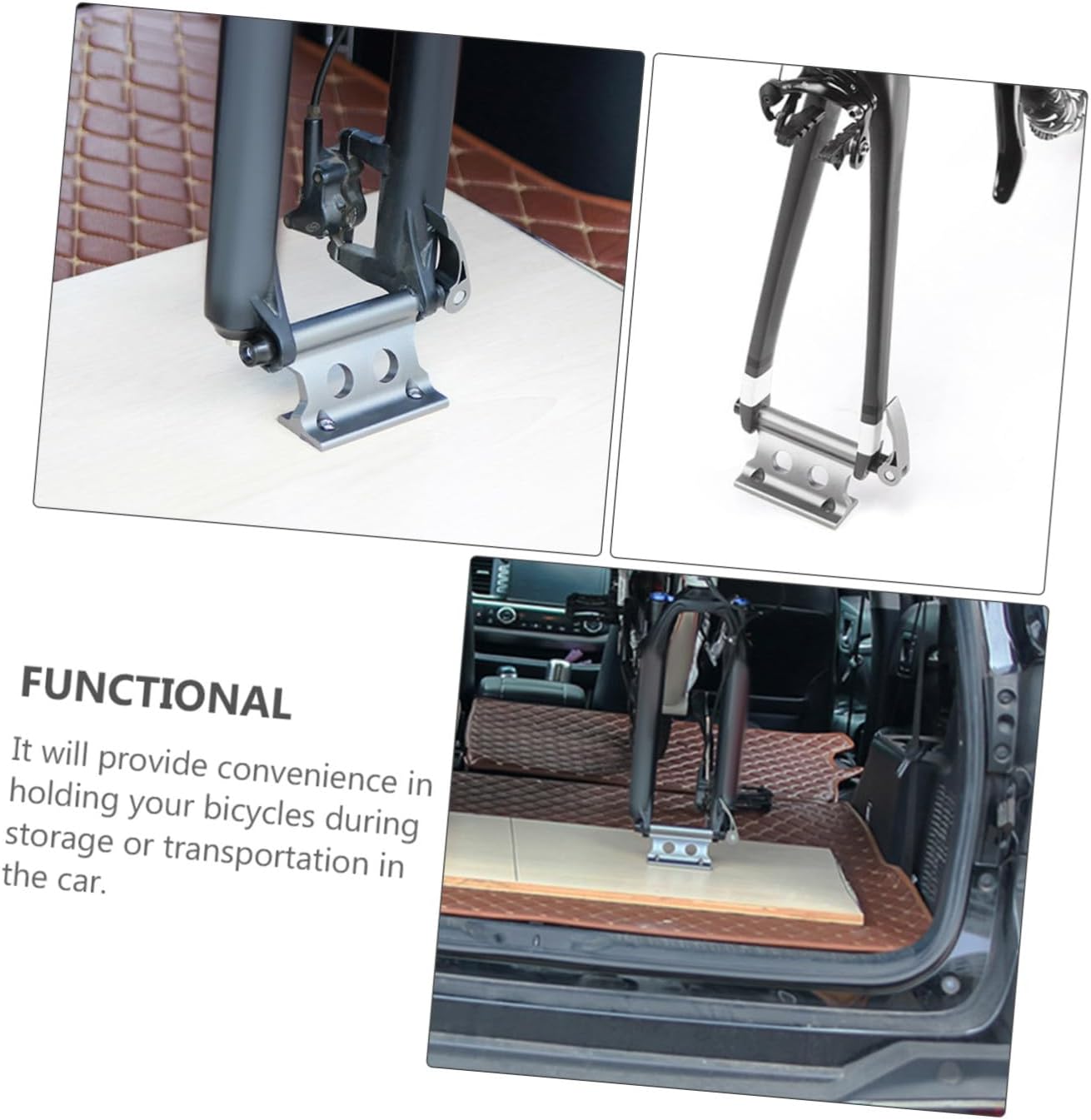 Quick Release Bike Rack for Bicycles 2PCS Fork Mount Cycling Rack Sturdy Aluminum Holder for Convenient Transport Storage Compatible SUVs and Trucks