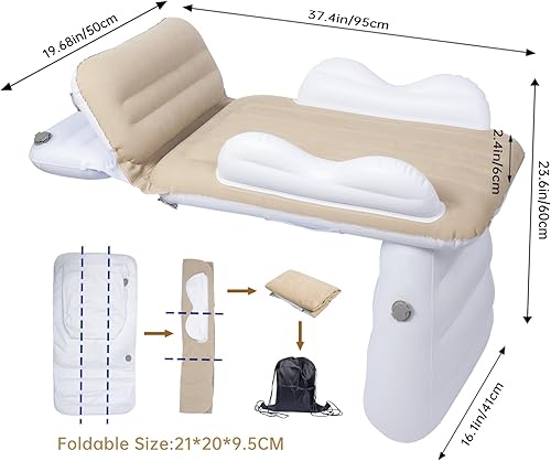 Miniatura 2 de MiiDD Cama inflable de viaje para niños pequeños, cama de avión para niños, cama de viaje para niños, cama portátil para niños, cuna de viaje,