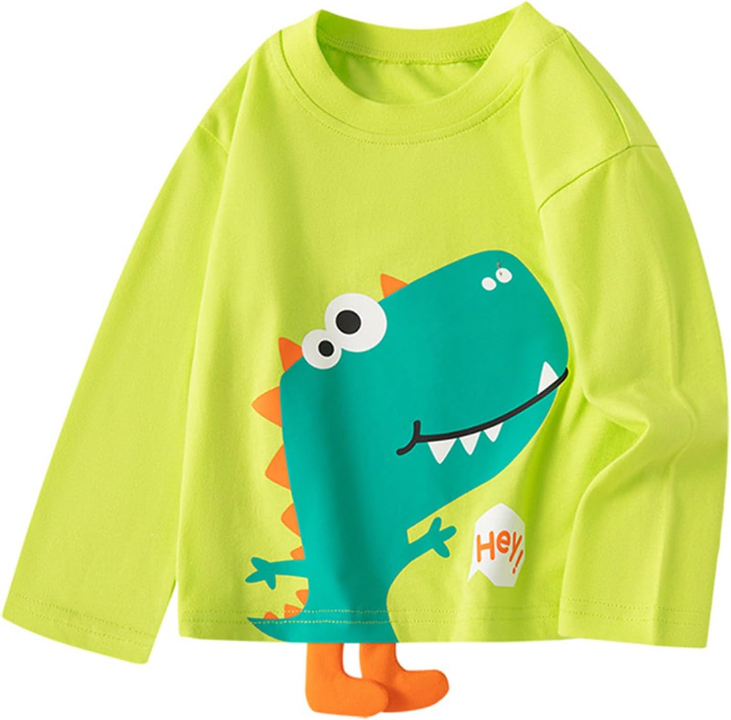 Toddler Little Boys T Shirts 2 Pack Long Sleeve Crewneck Top Tee Dinosaur Car Letter Printed Shirts for 2-7 Years - Image 5