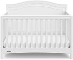Graco Paris 4-in-1 Convertible Crib - Elegant Detailed Headboard, Converts to Toddler Bed, Daybed, Full-Size Bed, Non-Toxic Finish, Expert Tested for Safer Sleep, Fits Standard Crib Mattress, White