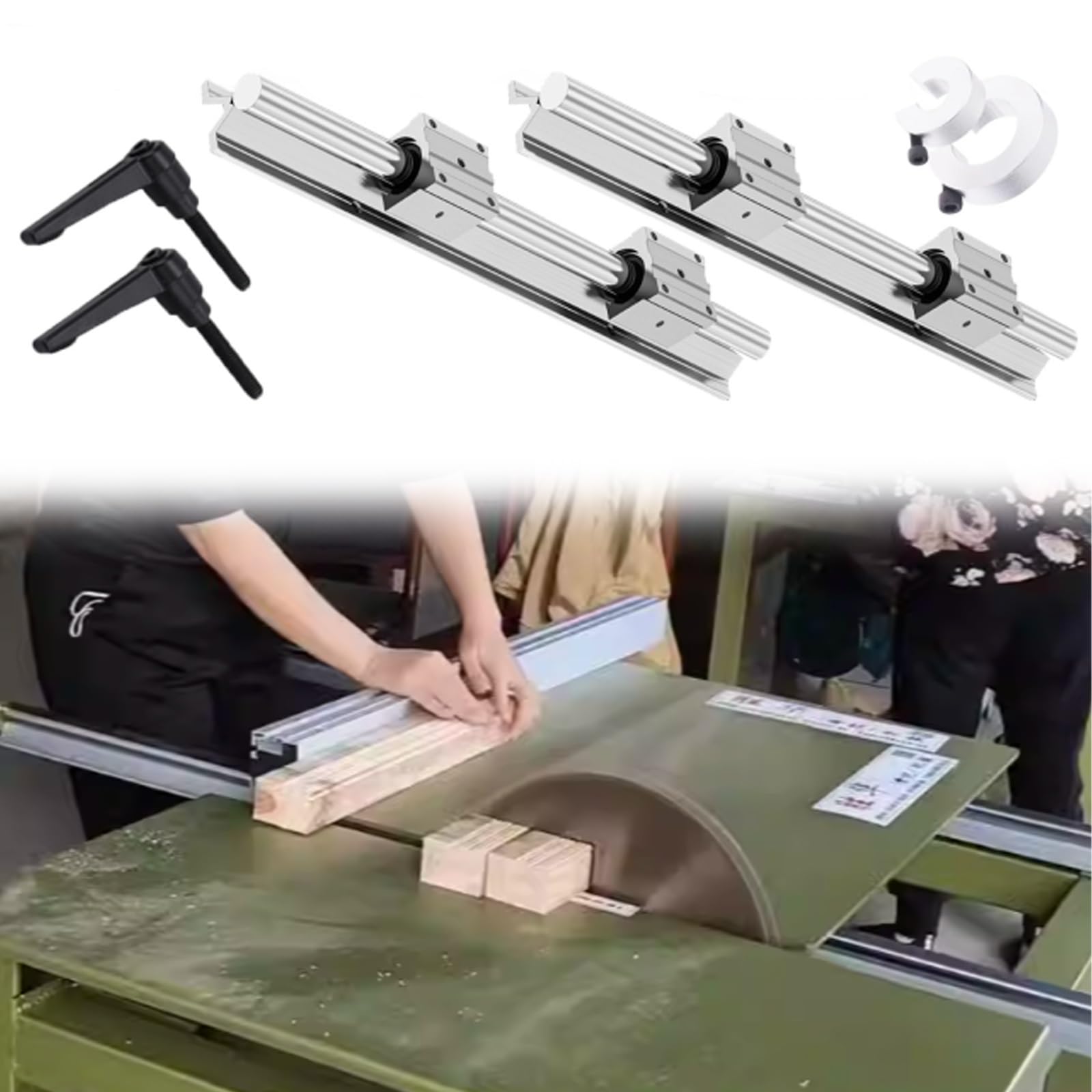 Corredera de riel lineal resistente, bloque de rodamiento de carro de baja fricción y pista deslizante totalmente compatible para impresoras 3D, equipos CNC, máquinas automatizadas (2 piezas, longitud