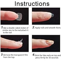 Vista 4 de Mwellewm 1200 Pcs 50 Sheets Double Side Glue Nail Sticker for Press on Nail Sticky Tabs,Waterproof Breathable False Nail Tips Jelly Adhesive Tabs