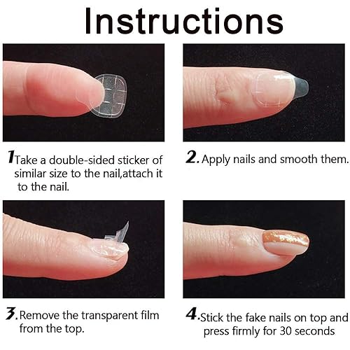 Miniatura 4 de Mwellewm 1200 Pcs 50 Sheets Double Side Glue Nail Sticker for Press on Nail Sticky Tabs,Waterproof Breathable False Nail Tips Jelly Adhesive Tabs