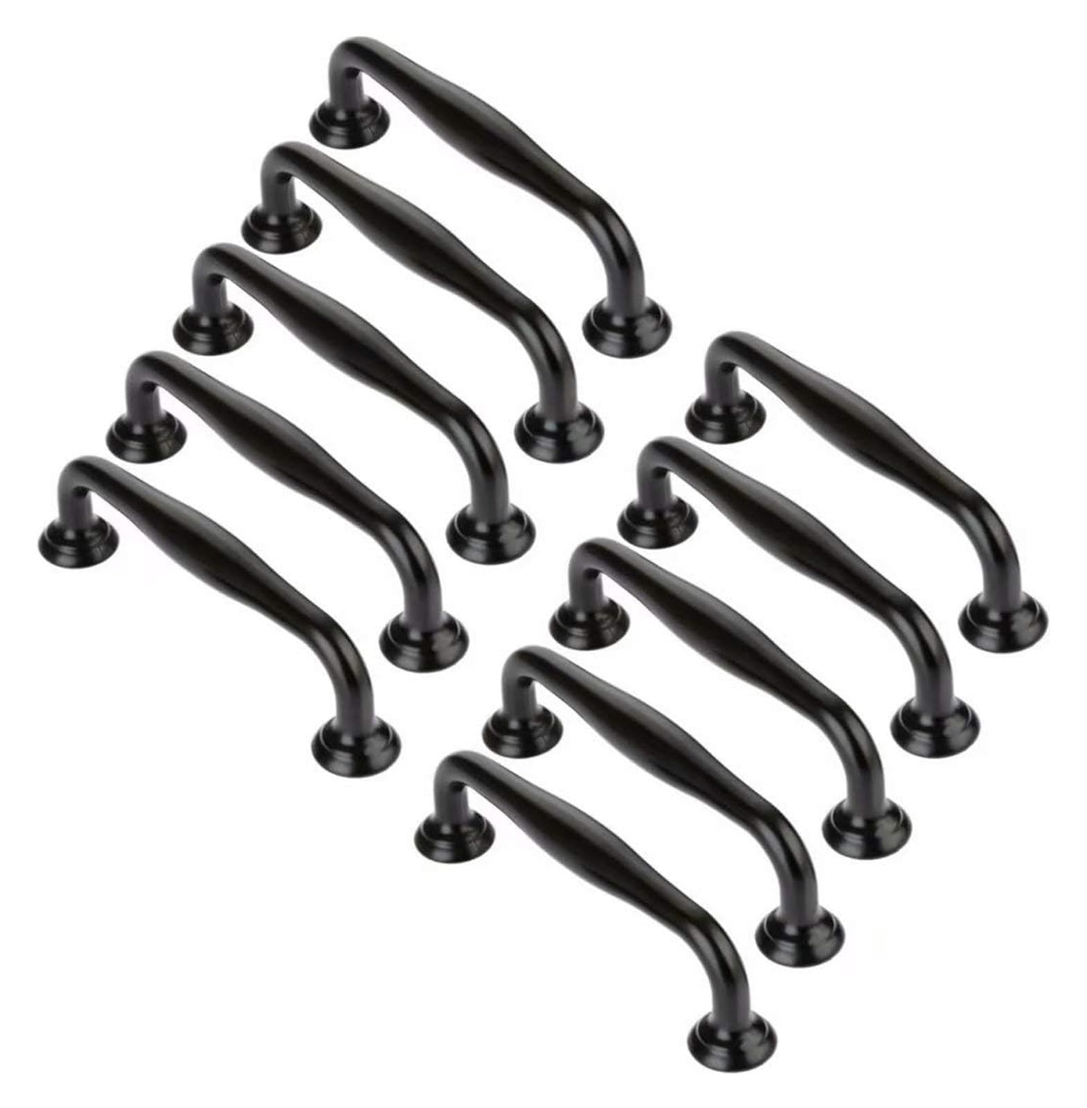 VOPLIVAT Kitchen Cupboard Handles, 2pcs Bow Handle Cabinet Pull Handles Zinc Alloy Black Multiple Sizes(Hole Distance:96mm)