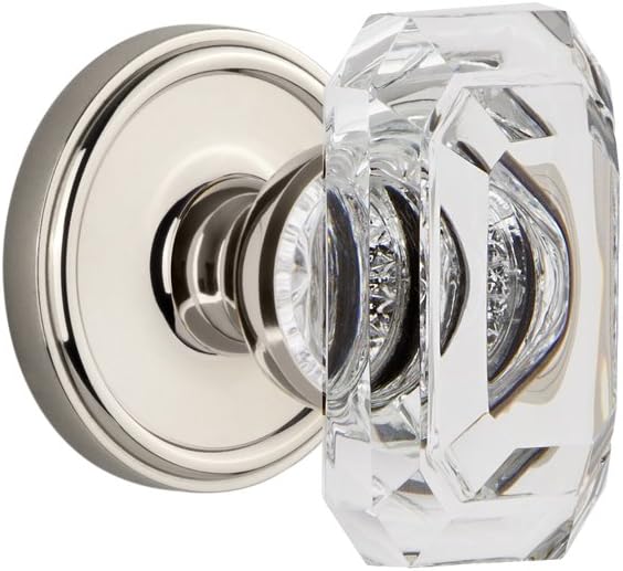 Grandeur 827836 Georgetown Rosette Passage with Baguette Crystal Knob in Antique Pewter, 2.375