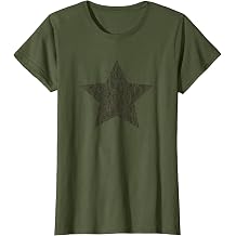 Star Distressed Retro Vintage Grunge Green Graphic T-Shirt