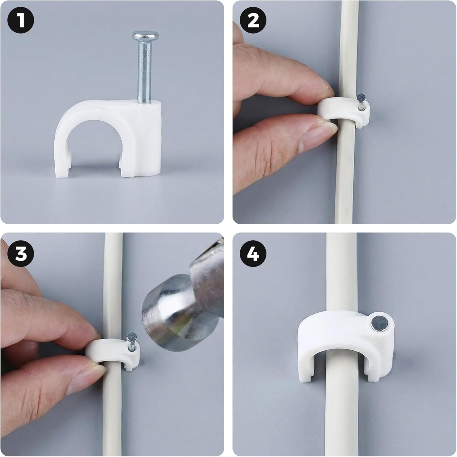 Cable Clips Nail in, Cord Clips Ethernet Cables Wire Wall Clips Cable