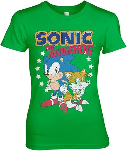 Sonic The Hedgehog Camiseta oficial de Sonic & Tails para mujer