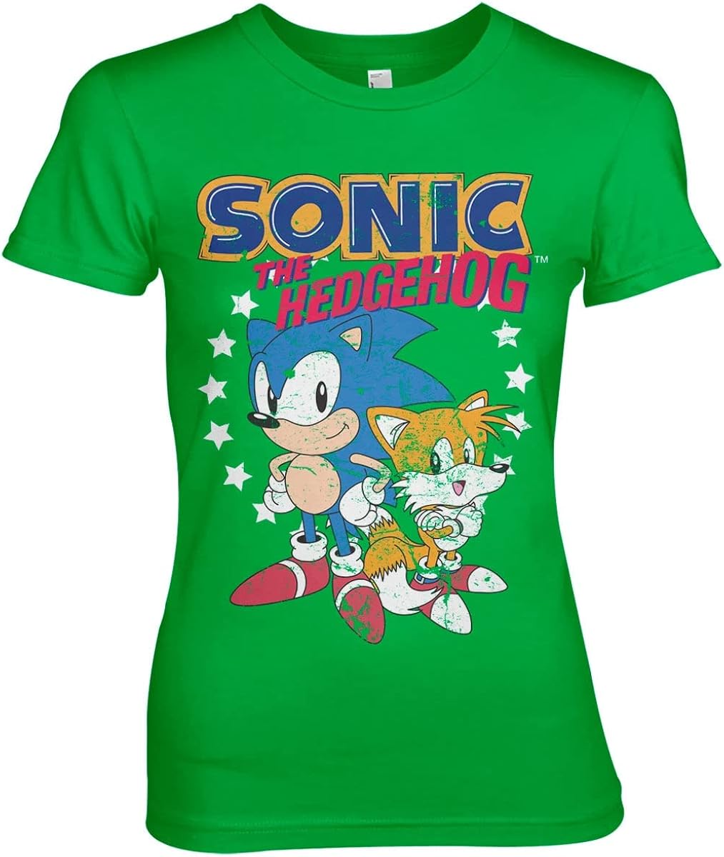 Sonic The Hedgehog Camiseta oficial de Sonic & Tails para mujer