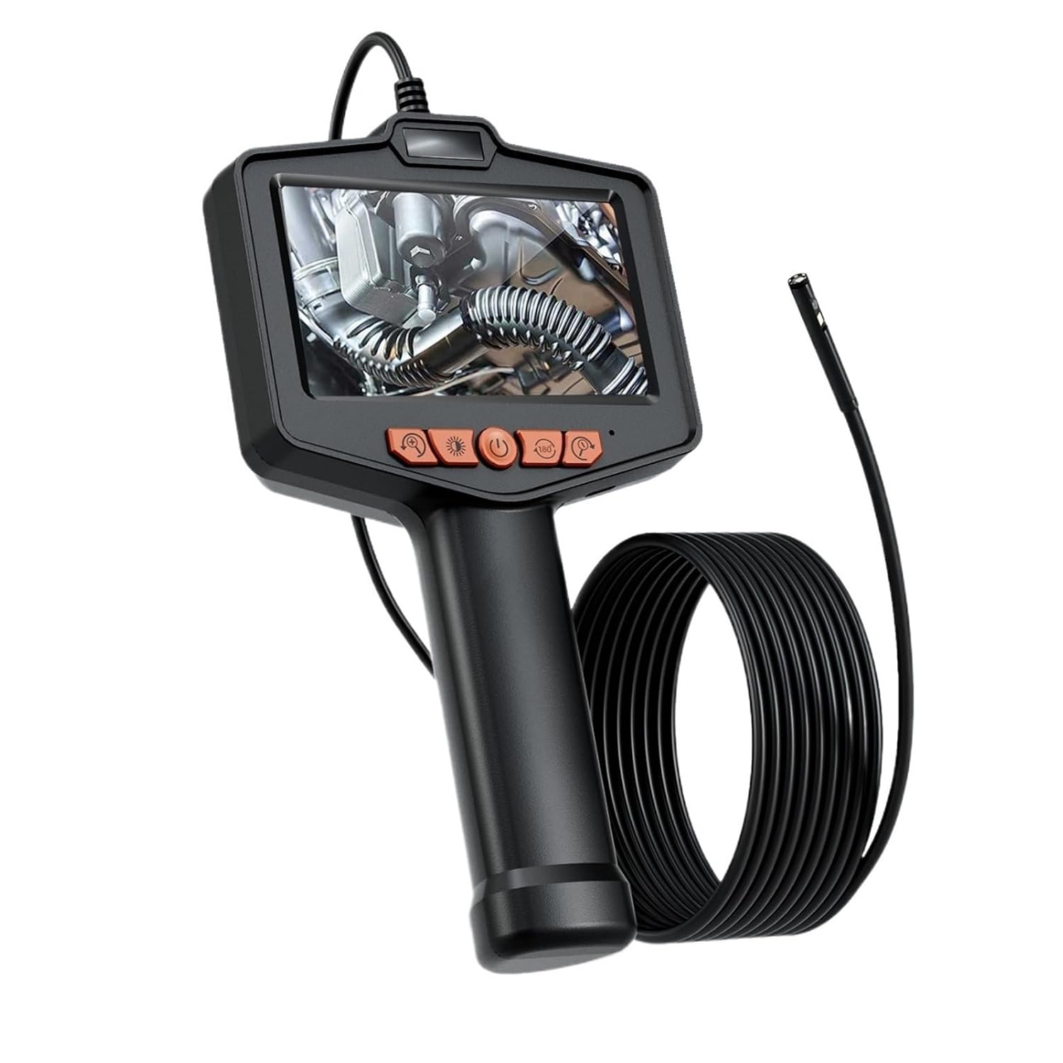 Dual Lens 8.0mm 2m/5m/10m Industrial Endoscope HD 1080P 4.3 Inch 2MP with 9LEDs Car Inspection Borescope Waterproof Sewer Camera(2m)