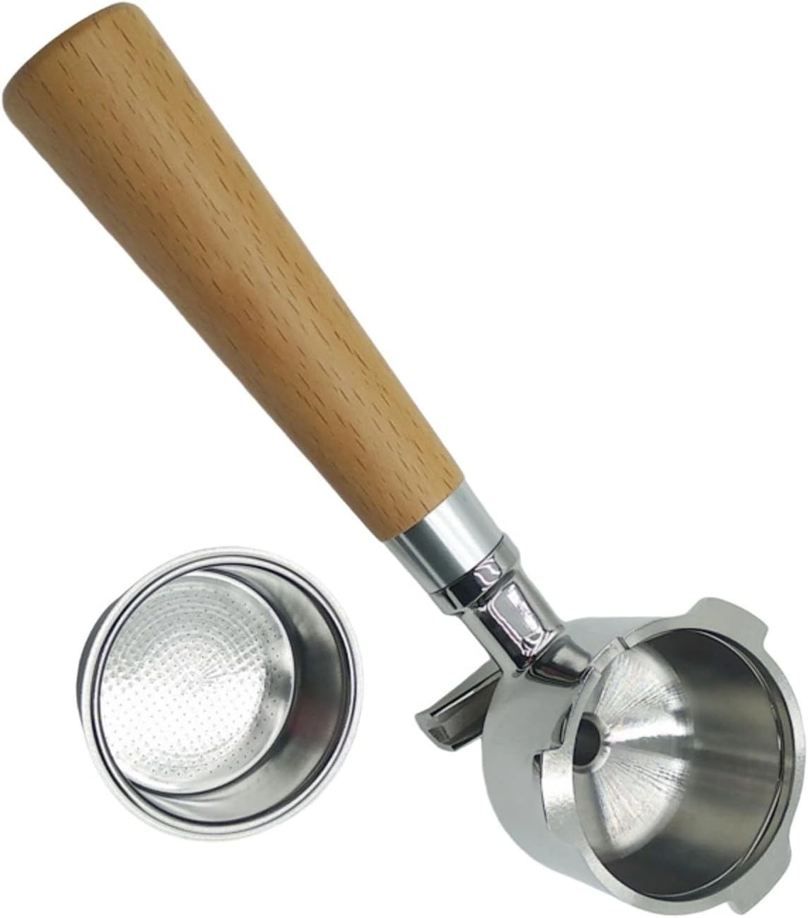 51mm Coffee Machine Filter Basket For Coffee Enthusiasts Three Ear Portafilter With Bottom Espresso Machine Parts Handle