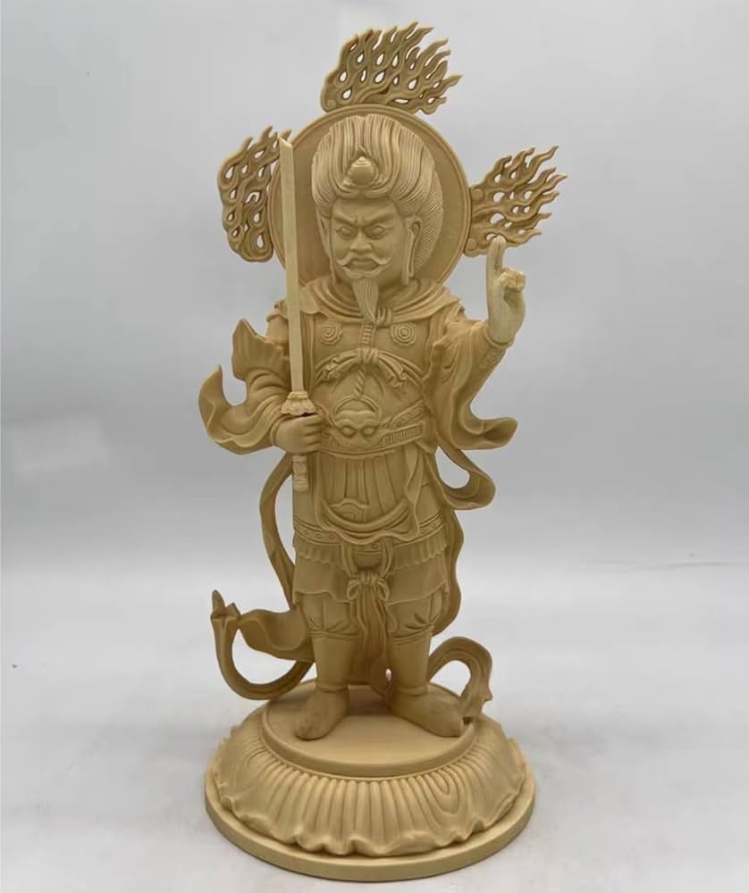 Amazon｜仏像 羅刹天 立像 十二天 桧木 木彫仏像 木彫り 木製 総