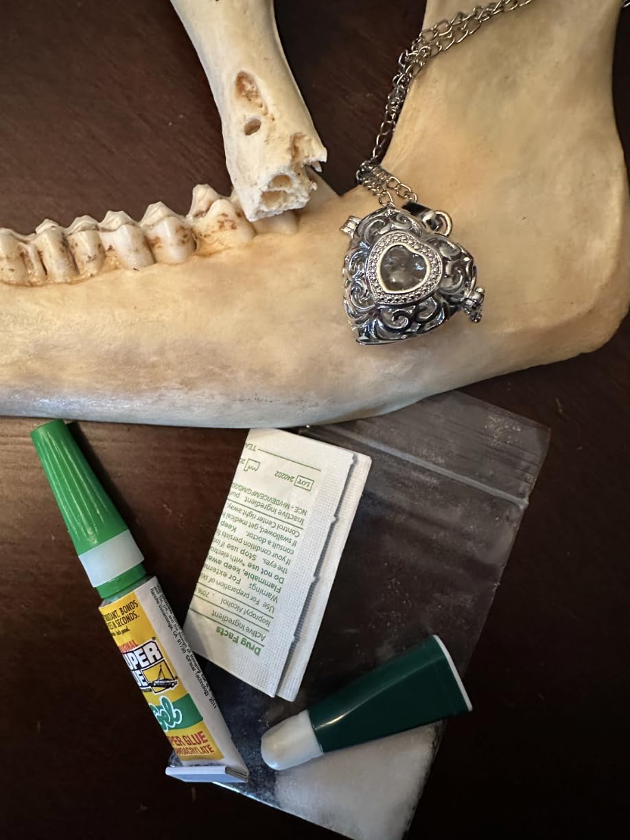 Heart Locket Victorian style - BloodVial Necklace & Anticoagulant - 32 inch Necklace BloodBond love forever