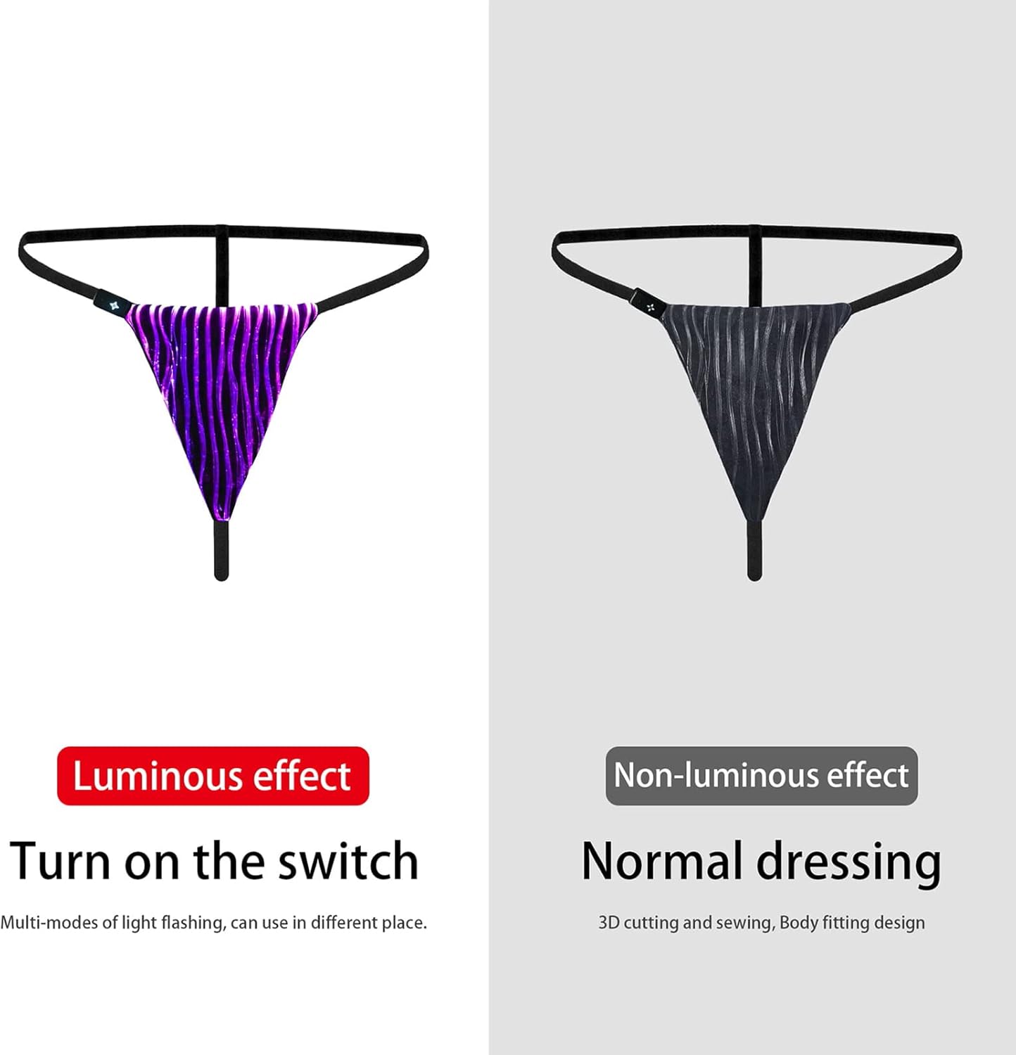 lumisonata LED Fishnet Dress Sexy Lingerie Set Light up Sleepwear Lingerie for Women Rave Panties Glow Two Piece Nightwear Luminous Chemise Bodysuit(Black)