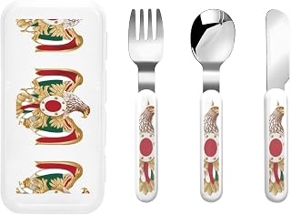 Mountain Eagle Kids Knife, Fork and Spoon 3-Piece Set, Stainless Steel Safe Cutlery Set, Outdoor Portable Reusable Cutlery