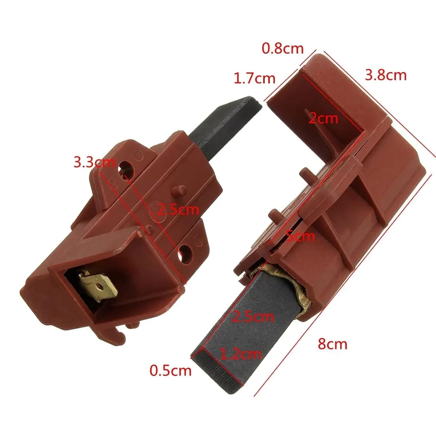 2X Washing Machine Motor Carbon and Holder Brushes Coal Electric Motors